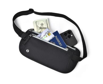 Nomair RFID Travel Waist Pouch — Waterproof, Anti‑Theft, Passport & Document Belt