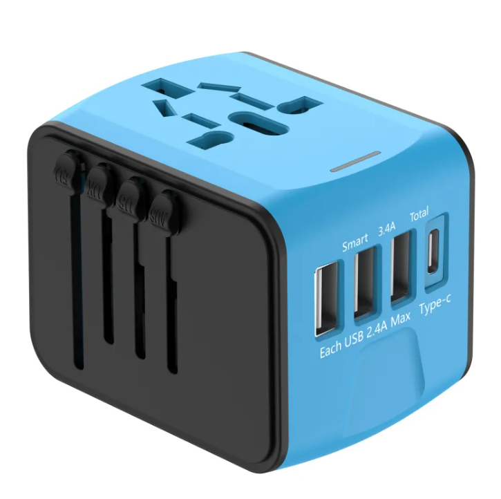 Nomair Universal Travel Adapter (USB‑C + 3 USB Ports)