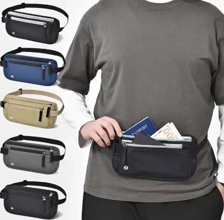 Nomair RFID Travel Waist Pouch — Waterproof, Anti‑Theft, Passport & Document Belt