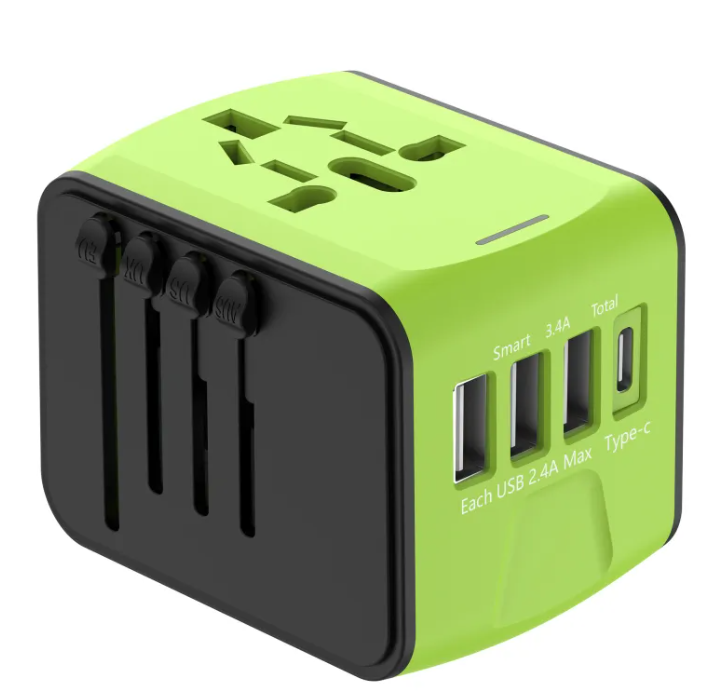 Nomair Universal Travel Adapter (USB‑C + 3 USB Ports)